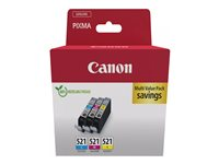 Canon CLI-521 C/M/Y Multi pack - 3-pack - gul, cyan, magenta - original - bläcktank 2934B015