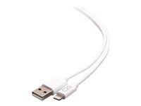 C2G 3ft Lightning to USB A - Power, Sync and Charging Cable - MFi - White - Lightning-kabel - Lightning / USB - 91.4 cm C2G29905