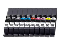 Canon PFI-MBK/PBK/CO/GY/R/C/M/Y/PC/PM 10 Ink Cartridge Multipack - 10-pack - mattsvart, foto-magenta, röd, gul, magenta, foto-svart, foto-cyan, grå, cyan, kromoptimerare - original - bläcktank 4192C008