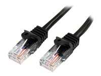 StarTech.com Cat5e Ethernet patchkabel med hakfria RJ45-kontakter - 0,5 m, Svart - patch-kabel - 50 cm - svart 45PAT50CMBK