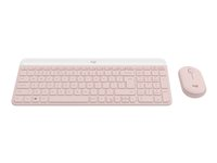 Logitech Slim Wireless Combo MK470 - sats med tangentbord och mus - QWERTY - USA, internationellt - rosa Inmatningsenhet 920-011322