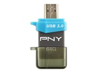 PNY Duo-Link On-the-Go OU3 - USB flash-enhet - 64 GB FDI64GOTGOU3G-EF