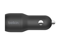Belkin BoostCharge Dual Charger strömadapter för bil - USB - 24 Watt CCE001BT1MBK