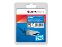 AgfaPhoto - 2-pack - färg (cyan, magenta, gul) - kompatibel - bläckpatron (alternativ för: HP 344, HP C9363EE, HP C9505EE) APHP344CDUO
