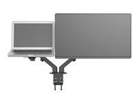 Vision VFM-DAD/4 monteringssats - justerbar arm - för 2 LCD-displayer eller LCD-display och notebook/surfplatta - mattsvart VFM-DAD/4