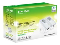 TP-Link TL-PA4010PKIT AV500+ Powerline Kit with AC Pass Through - PowerLine adaptersats - vägginsticksbar TL-PA4010PKIT