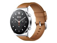 Xiaomi Watch S1 - silver - smart klocka med rem - brun BHR5560GL