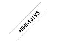 Brother HGE-131V5 - bandlaminat - 5 kassett(er) - Rulle (1,2 cm x 8 m) HGE131V5