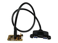 StarTech.com 2 Port SuperSpeed Mini PCI Express USB 3.0 Adapter Card w/ Bracket Kit and UASP Support - Dual Port Mini PCIe USB 3 Card (MPEXUSB3S22B) - USB-adapter - PCIe Mini Card - USB 3.0 x 2 MPEXUSB3S22B
