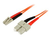 StarTech.com 3m Fiber Optic Cable - Multimode Duplex 50/125 - LSZH - LC/SC - OM2 - LC to SC Fiber Patch Cable - nätverkskabel - 3 m 50FIBLCSC3