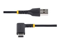 StarTech.com 1ft (30cm) USB A to C Charging Cable Right Angle, Heavy Duty Fast Charge USB-C Cable, USB 2.0 A to Type-C, Durable and Rugged Aramid Fiber, 3A, S20/iPad/Pixel - High Quality USB Charging Cord (R2ACR-30C-USB-CABLE) - USB typ C-kabel - USB till 24 pin USB-C - 30 cm R2ACR-30C-USB-CABLE