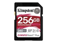 Kingston Canvas React Plus - flash-minneskort - 256 GB - SDXC UHS-II SDR2V6/256GB