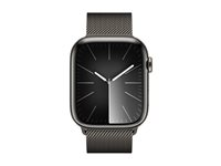 Apple Watch Series 9 (GPS + Cellular) - grafit rostfritt stål - smart klocka med milanesisk loop - grafit - 64 GB MRMX3QF/A