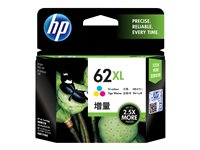 HP 62XL - Lång livslängd - färg (cyan, magenta, gul) - original - bläckpatron C2P07AE#301