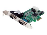 StarTech.com Native PCI express RS232 seriell-kortadapter med 2 portar och 16550 UART - seriell adapter - PCIe - RS-232 x 2 PEX2S553