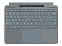 Microsoft Surface Pro Signature Keyboard - tangentbord - med pekplatta, accelerometer, Förvarings- och laddningsfack för Surface Slim Pen 2 - QWERTZ - tysk - isblå 8XA-00045