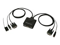 IOGEAR 2-Port USB DVI Cable KVM Switch GCS922U - omkopplare för tangentbord/video/mus - 2 portar GCS922U