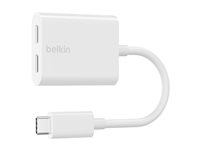 Belkin Connect Audio + Charge - USB-C till USB-C-hörlurar/laddningsadapter - ljud/USB - 14 m F7U081BTWH