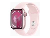 Apple Watch Series 9 (GPS + Cellular) - rosa aluminium - smart klocka med sportband - ljusrosa - 64 GB MRJ03QL/A