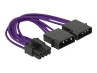 Delock - strömadapter - 4 pin intern effekt till 8-stifts PCIe-ström - 15 cm 83705