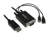 StarTech.com 10 ft / 3m DisplayPort to VGA Adapter Cable with Audio - DisplayPort-adapter - 3 m DP2VGAAMM3M