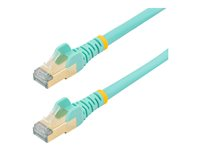 StarTech.com 7.5m CAT6A Ethernet Cable, 10 Gigabit Shielded Snagless RJ45 100W PoE Patch Cord, CAT 6A 10GbE STP Network Cable w/Strain Relief, Aqua, Fluke Tested/UL Certified Wiring/TIA - Category 6A - 26AWG (6ASPAT750CMAQ) - patch-kabel - 7.5 m - havsblå 6ASPAT750CMAQ