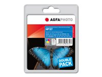 AgfaPhoto - 2-pack - färg (cyan, magenta, gul) - kompatibel - bläckpatron (alternativ för: HP 57, HP C6657A, HP C9503AE) APHP57CDUO