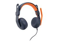 Logitech Zone Learn Wired On-Ear Headset for Learners, 3.5mm AUX - hörlurar med mikrofon - ersättning 981-001372