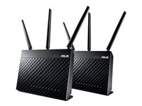 ASUS AiMesh AC1900 RT-AC68U - Wifi-system - Wi-Fi 5 - Wi-Fi 5 - skrivbordsmodell 90IG00C0-BO3000