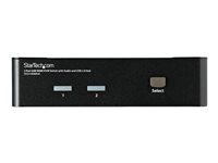 StarTech.com 2 Port USB HDMI KVM Switch with Audio and USB 2.0 Hub - 1080p (1920 x 1200), Hotkey Support - Dual Port Keyboard Video Monitor Switch (SV231HDMIUA) - omkopplare för tangentbord/video/mus/ljud/USB - 2 portar SV231HDMIUA