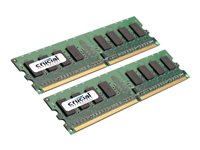 Crucial - DDR2 - sats - 4 GB: 2 x 2 GB - DIMM 240-pin - 800 MHz / PC2-6400 - ej buffrad CT2KIT25664AA800