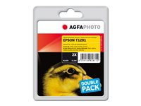 AgfaPhoto - 2-pack - svart - kompatibel - bläckpatron APET129BDUOD
