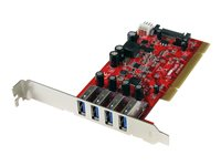StarTech.com PCI-kortadapter med 4 USB 3.0-portar och SATA/SP4-ström - USB-adapter - PCI-X - USB 3.0 x 4 PCIUSB3S4