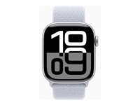 Apple Watch Series 10 (GPS) - silveraluminium - smart klocka med sportögla - blue cloud - 64 GB MWWD3QN/A