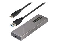 StarTech.com USB-C 10Gbps to M.2 NVMe or M.2 SATA SSD Enclosure, Tool-free M.2 PCIe/SATA NGFF SSD Enclosure, Portable Aluminum Case, USB Type-C & USB-A Host Cables, For 2230/2242/2260/2280 - Works w/ Thunderbolt 3 (M2-USB-C-NVME-SATA) - förvaringslåda - M.2 Card (PCIe NVMe & SATA) - USB-C 3.2 (Gen 2) M2-USB-C-NVME-SATA