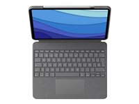 Logitech Combo Touch - tangentbord och foliefodral - med pekdyna - QWERTY - brittisk - oxford-grå Inmatningsenhet 920-010303