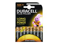 Duracell batteri - 8 x AAA - alkaliskt MN2400B8