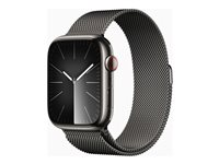 Apple Watch Series 9 (GPS + Cellular) - grafit rostfritt stål - smart klocka med milanesisk loop - grafit - 64 GB MRMX3DH/A