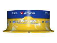 Verbatim - DVD+RW x 25 - 4.7 GB - lagringsmedier 43489
