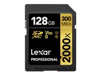 Lexar Professional - flash-minneskort - 128 GB - SDXC UHS-II LSD2000128G-BNNNG
