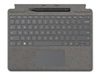 Microsoft Surface Pro Signature Keyboard - tangentbord - med pekplatta, accelerometer, Förvarings- och laddningsfack för Surface Slim Pen 2 - QWERTZ - tysk - platina - med Slim Pen 2 Inmatningsenhet 8X8-00065