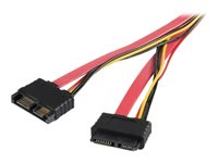 StarTech.com Slimline SATA Extension Cable - SATA extension cable - Serial ATA 150/300 - Slimline SATA (M) to Slimline SATA (F) - 1.7 ft - red - SLSATA20EXT - SATA-förlängningskabel - 50.8 cm SLSATA20EXT