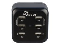 Inter-Tech Argus LS-6US strömadapter - USB - 34 Watt 88885322