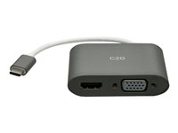 C2G USB C to HDMI & VGA Dual Monitor Adapter - 4K 30Hz - White - videokort - HDMI / VGA / USB C2G29831