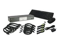IOGEAR 4-Port 4K UHD DisplayPort KVMP with Keyboard and Mouse - Cables Included - omkopplare för tangentbord/video/mus/ljud/USB - 4 portar GCS1904-KM
