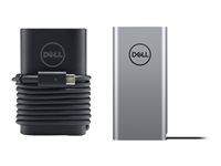 Dell Notebook Power Bank Plus PW7018LC - externt batteripaket/strömadapter - Li-Ion - 65 Wh - med Dell E5 65-Watt USB-C AC Adapter (Denmark) with 1 m Power Cord 451-BCFZ
