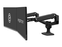 Ergotron LX Dual Side-by-Side Arm monteringssats - Patenterade Constant Force-tekniken - för 2 LCD-bildskärmar - mattsvart 45-245-224
