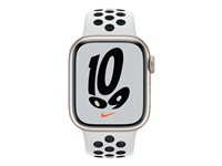 Apple Watch Nike Series 7 (GPS) - stjärnljusaluminium - smart klocka med Nike sportband - ren platina/svart - 32 GB MKN33FD/A