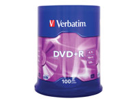 Verbatim - DVD+R x 100 - 4.7 GB - lagringsmedier 43551