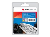 AgfaPhoto - färg (cyan, magenta, gul) - kompatibel - återanvänd - bläckpatron (alternativ för: HP 302XL, HP F6U67AE) APHP302XLC